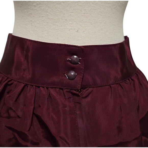 Gunne Sax 70s Vintage Saloon Skirt Maroon Ruffled Size 9 Gunnies - Picture 9 of 10
